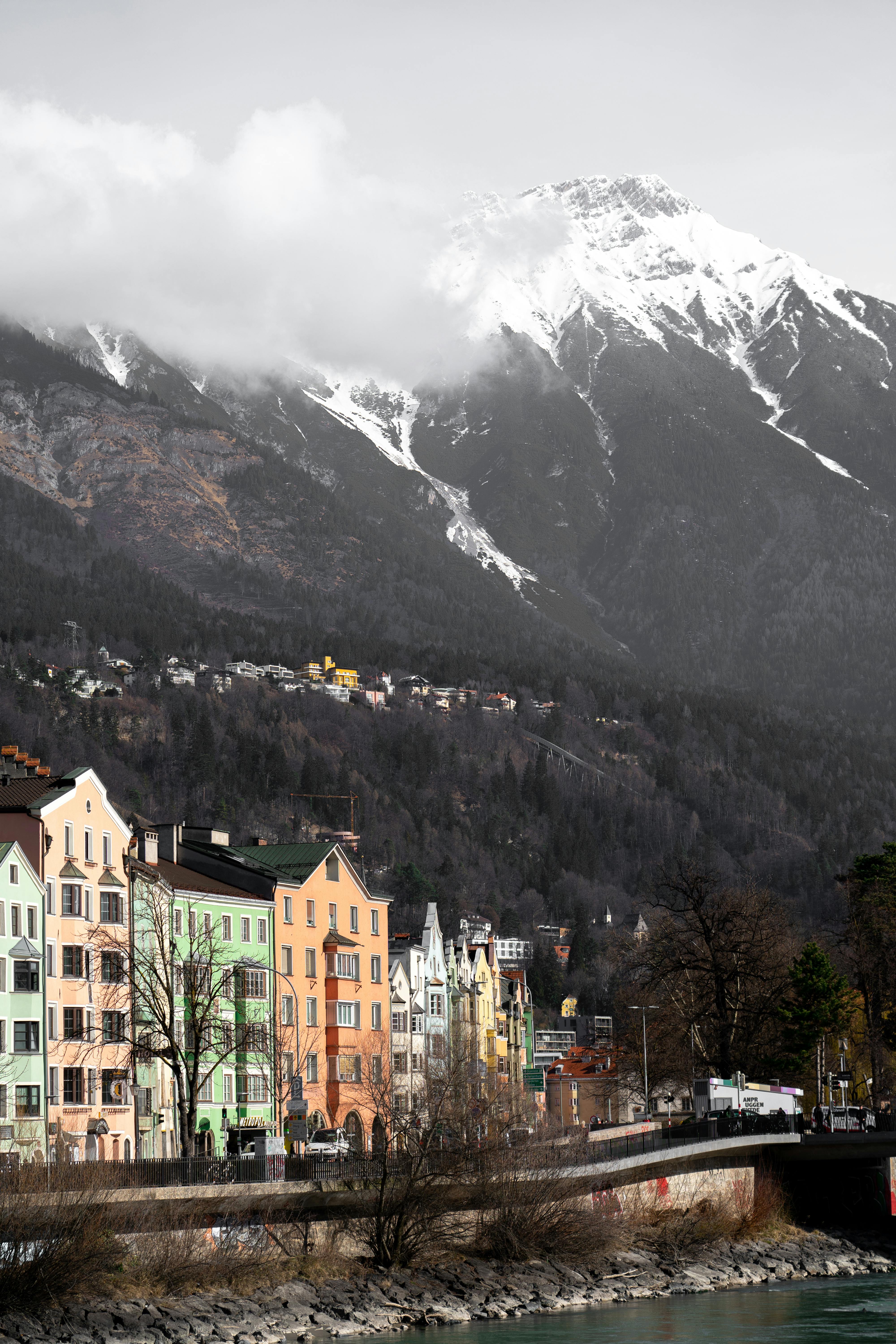 Colorful houses by the Inn River
