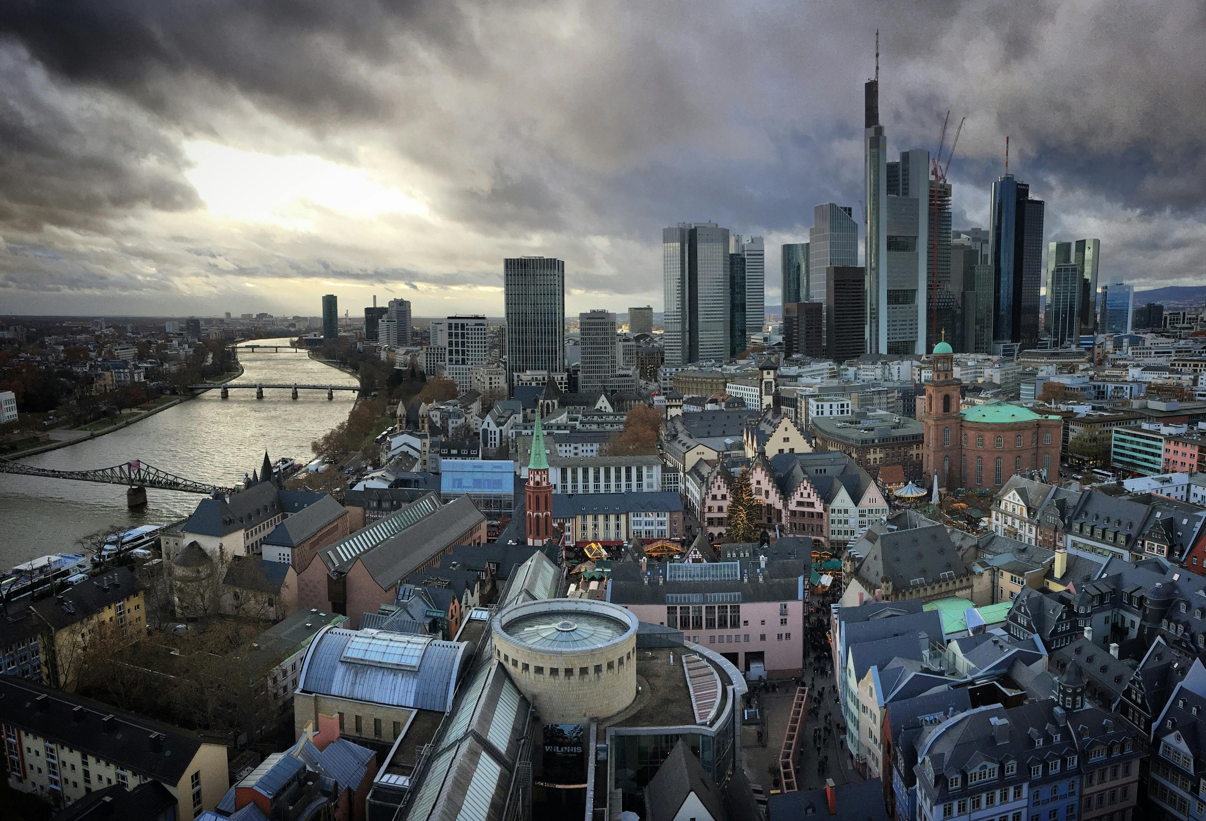 Skyline and river in Frankfurt