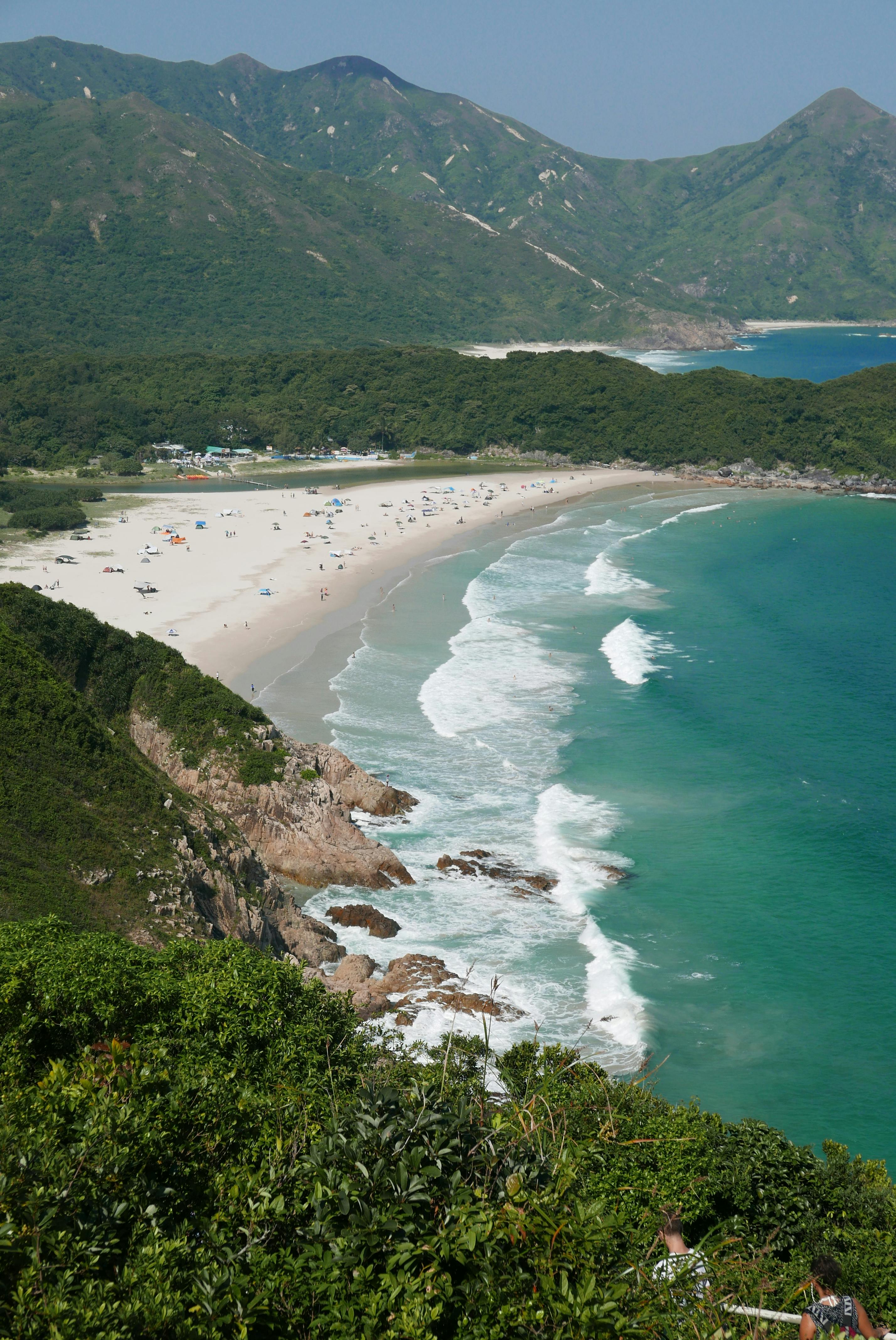 Hiking a ridge trail in the New Territories