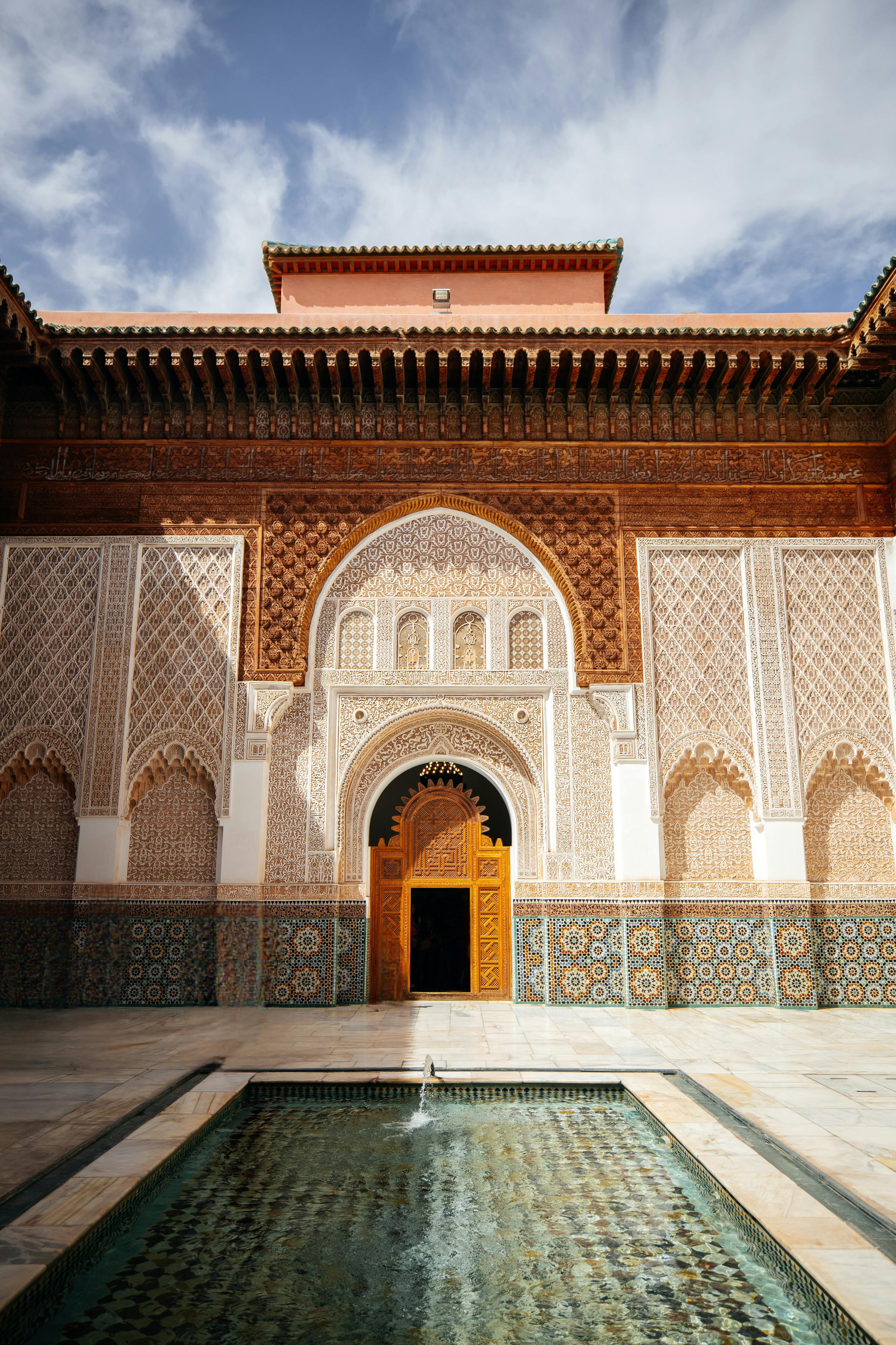 Quiet moment in a riad courtyard