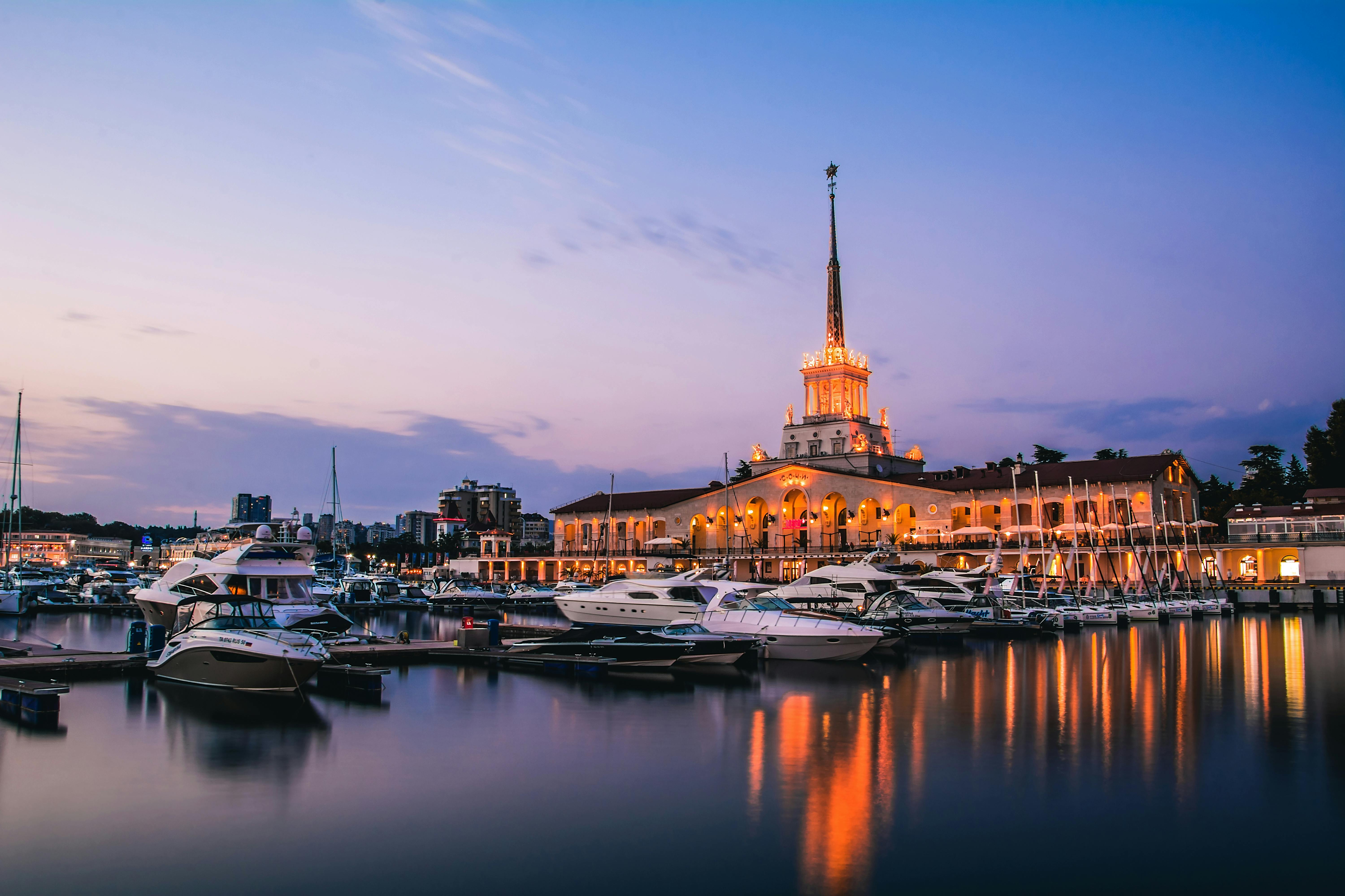 Sunset on the Sochi promenade