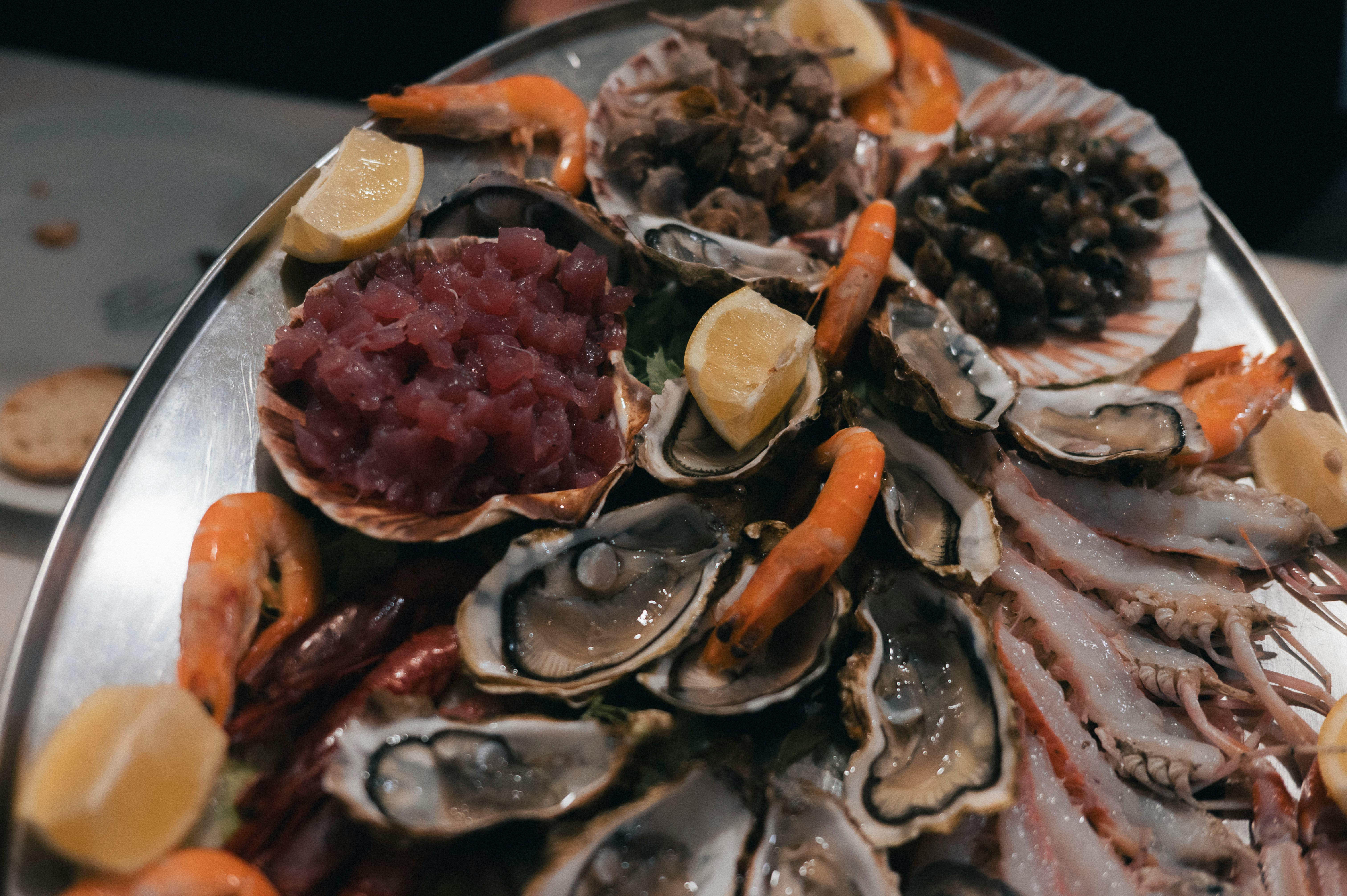 Seafood dinner at the port