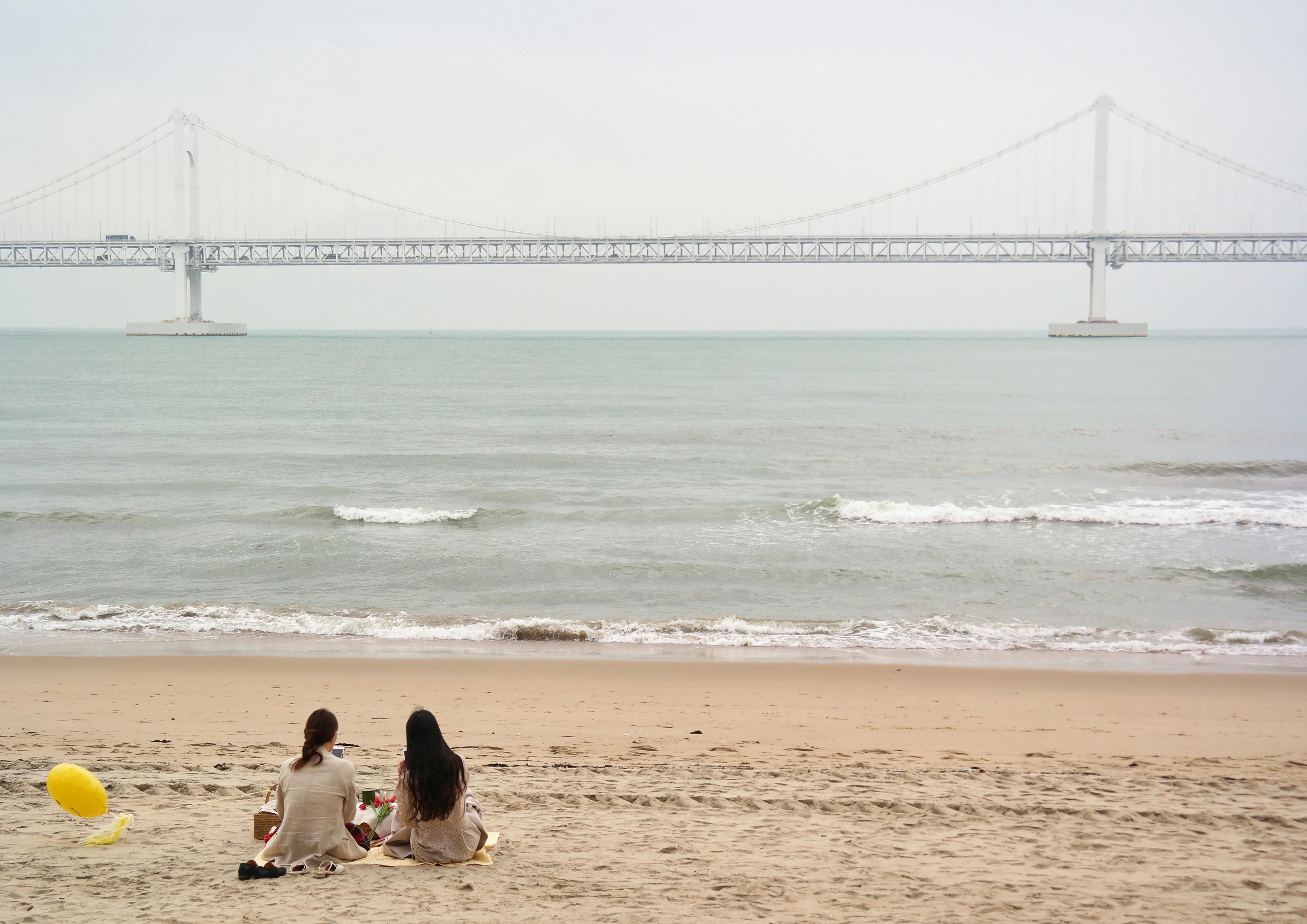 Morning walk on Haeundae Beach